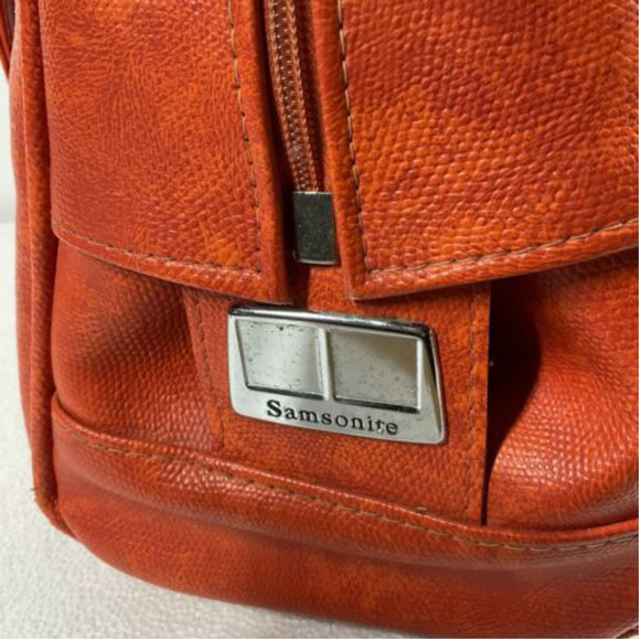 1970’s USA Vintage MCM Samsonite Sherbrooke Orange Carry On Luggage Bag MOD - Picture 6 of 10